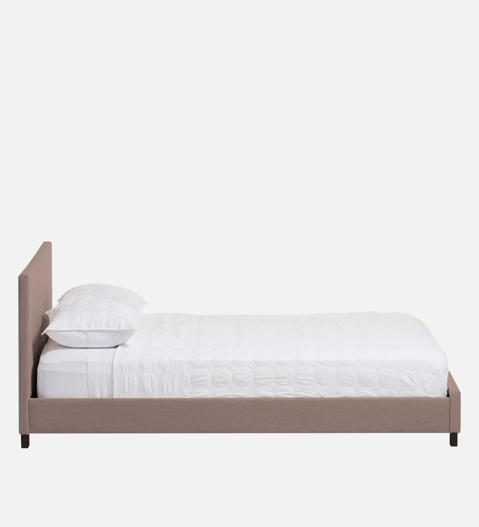 Lora Fabric Upholstered Queen Size Bed In Kadhi Beige Colour - Febonic Living