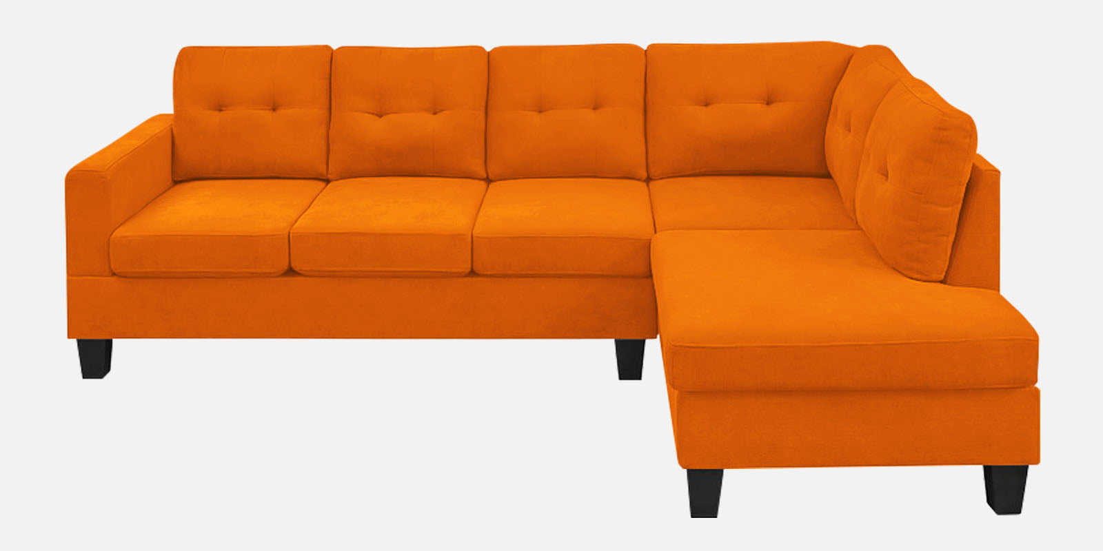 Thomas Fabric LHS Sectional Sofa (3+Lounger) In Vivid Orange Colour - Febonic Living