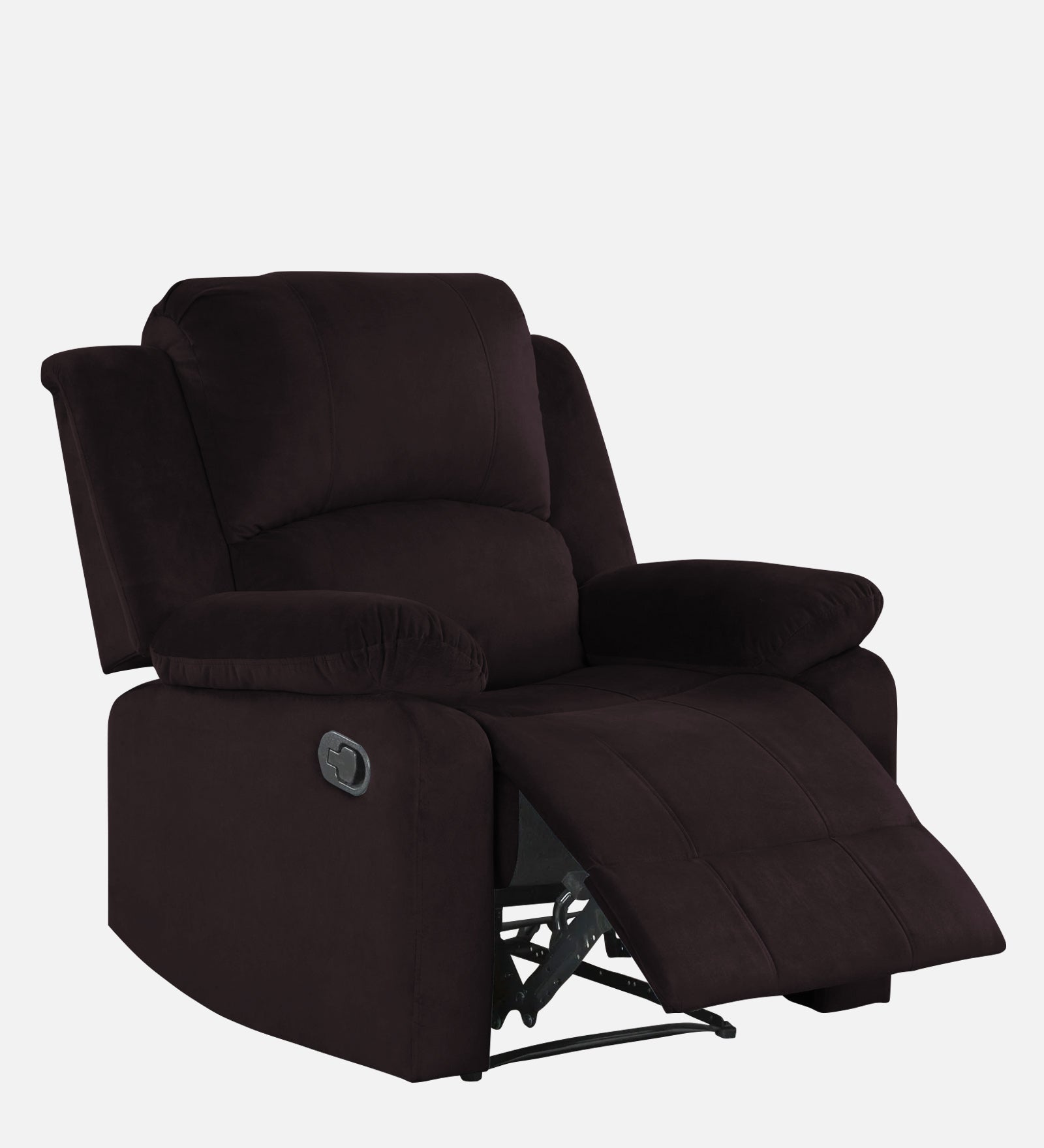 Henry Fabric 1 Seater Manual Recliner In Cara Brown Colour - Febonic Living