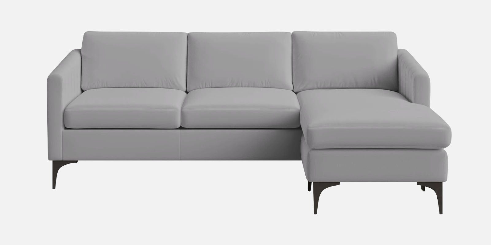 Haru Fabric LHS Sectional Sofa (2+Lounger) In Concrete Grey Colour - Febonic Living