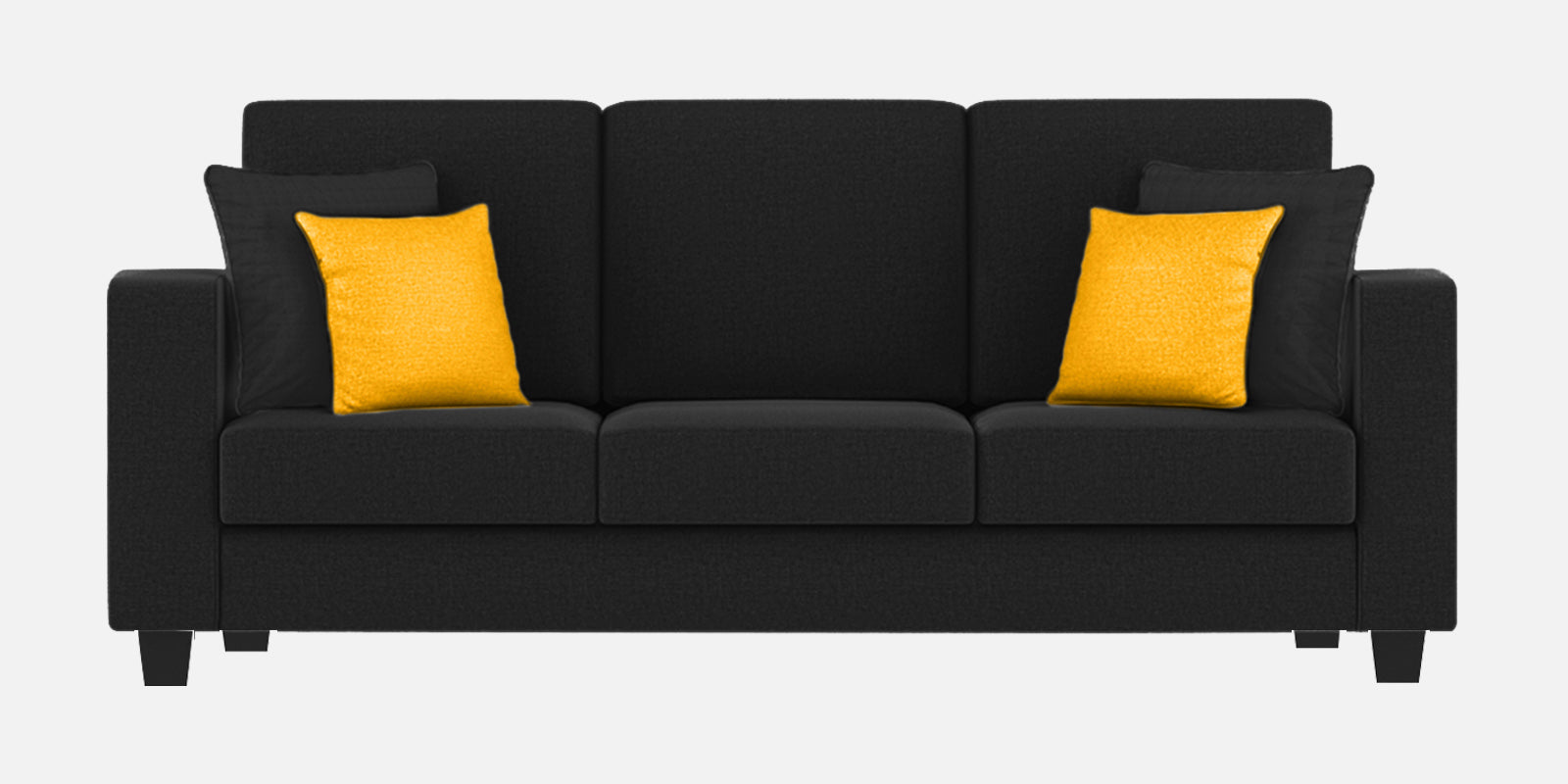 Nabi Fabric 3 Seater Sofa In Zed Black Colour - Febonic Living