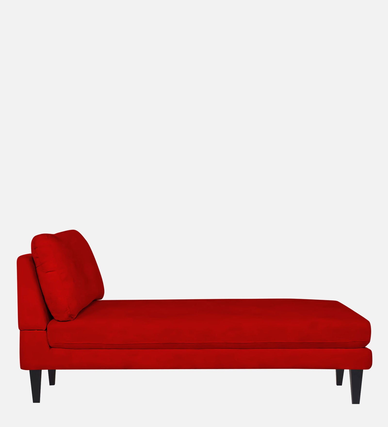 Nadia Fabric Armless Chaise Lounger In Ruby Red Colour - Febonic Living