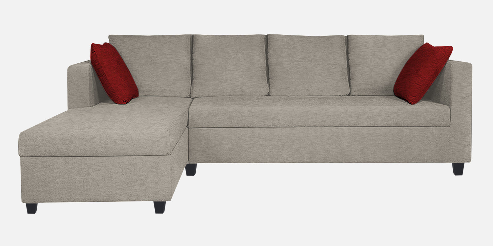 Nebula Fabric RHS Sectional Sofa (3+Lounger) In Ash Grey Colour - Febonic Living