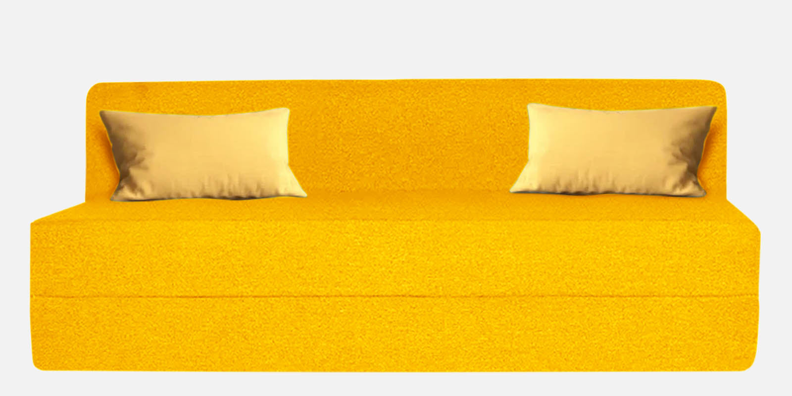 Fleepy Fabric 3 Seater Foldable Sofa Cum Bed In Bold Yellow Colour - Febonic Living