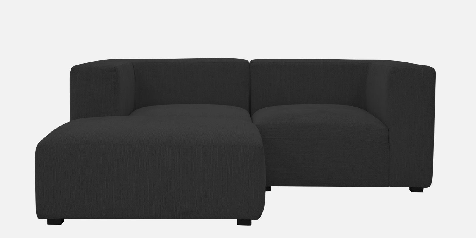 Dora Velvet RHS Sectional Sofa (2+Ottoman) In Davy grey Colour