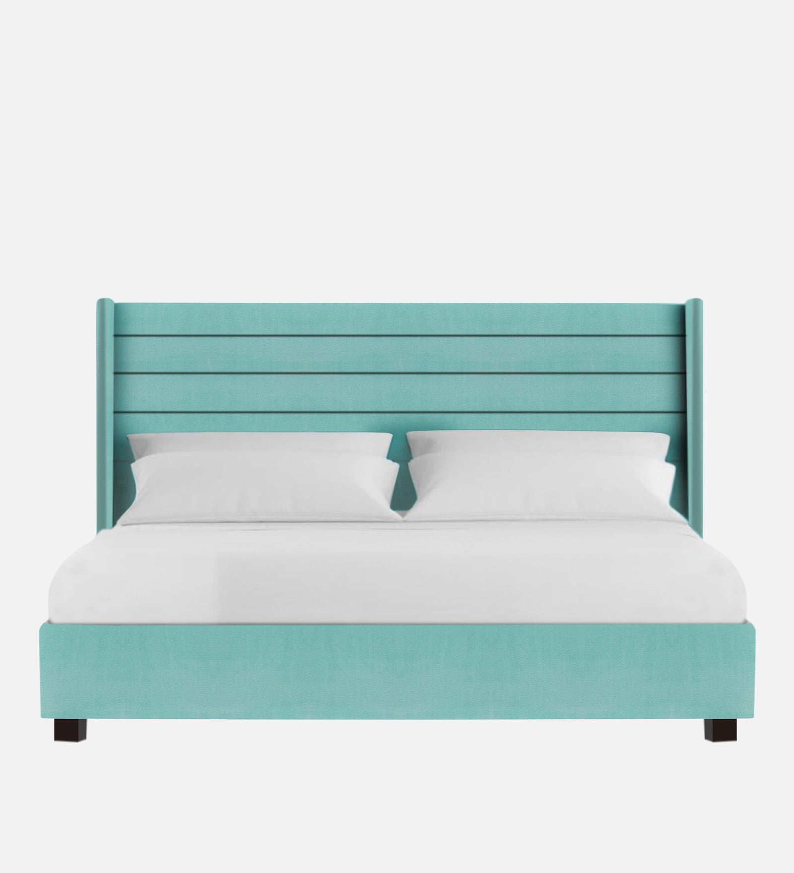 Caliya Velvet Queen Size Bed In Barmunda Aqua Colour - Febonic Living