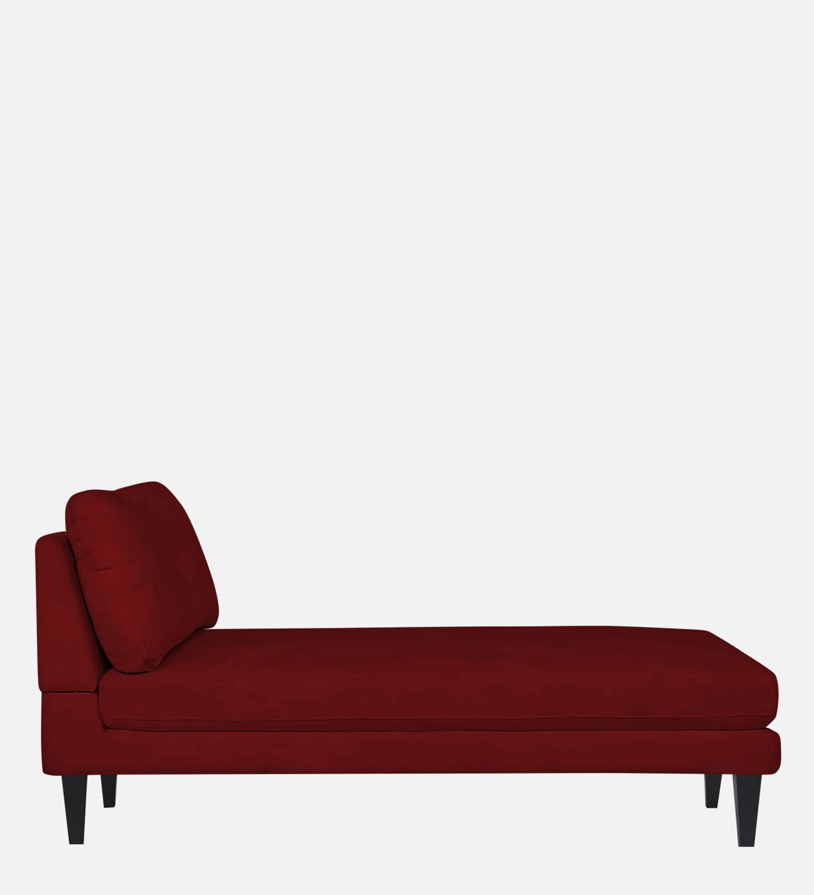 Nadia Fabric Armless Chaise Lounger In Blood Maroon Colour - Febonic Living