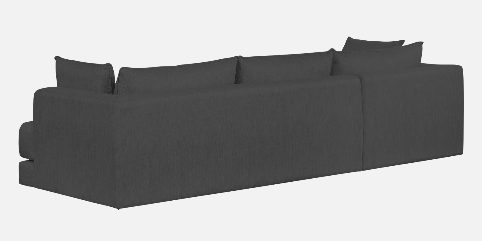 Ziggy Fabric LHS Sectional Sofa (3+Lounger) In Stone Grey Colour - Febonic Living