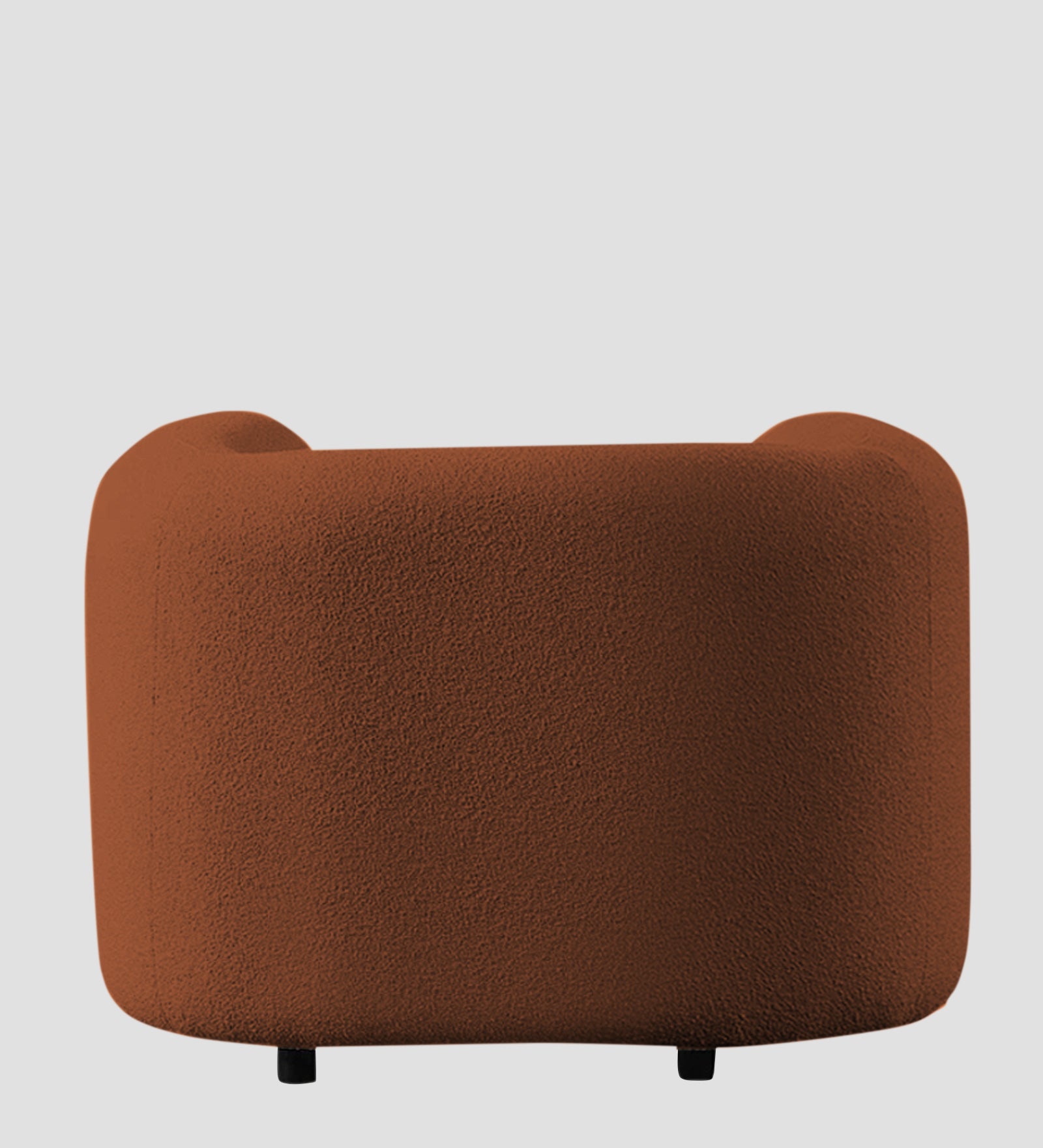 Corny Boucle Fabric 1 Seater Sofa In Rust Orange Colour - Febonic Living