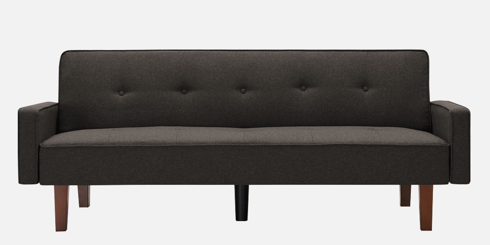 Nebia Fabric 3 Seater Convertible Sofa Cum Bed In Dark Brown Colour - Febonic Living