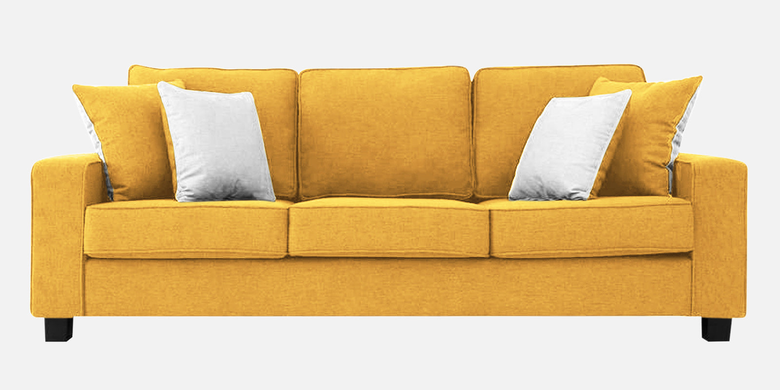 Ladybug Fabric 3 Seater Sofa In Bold Yellow Colour - Febonic Living