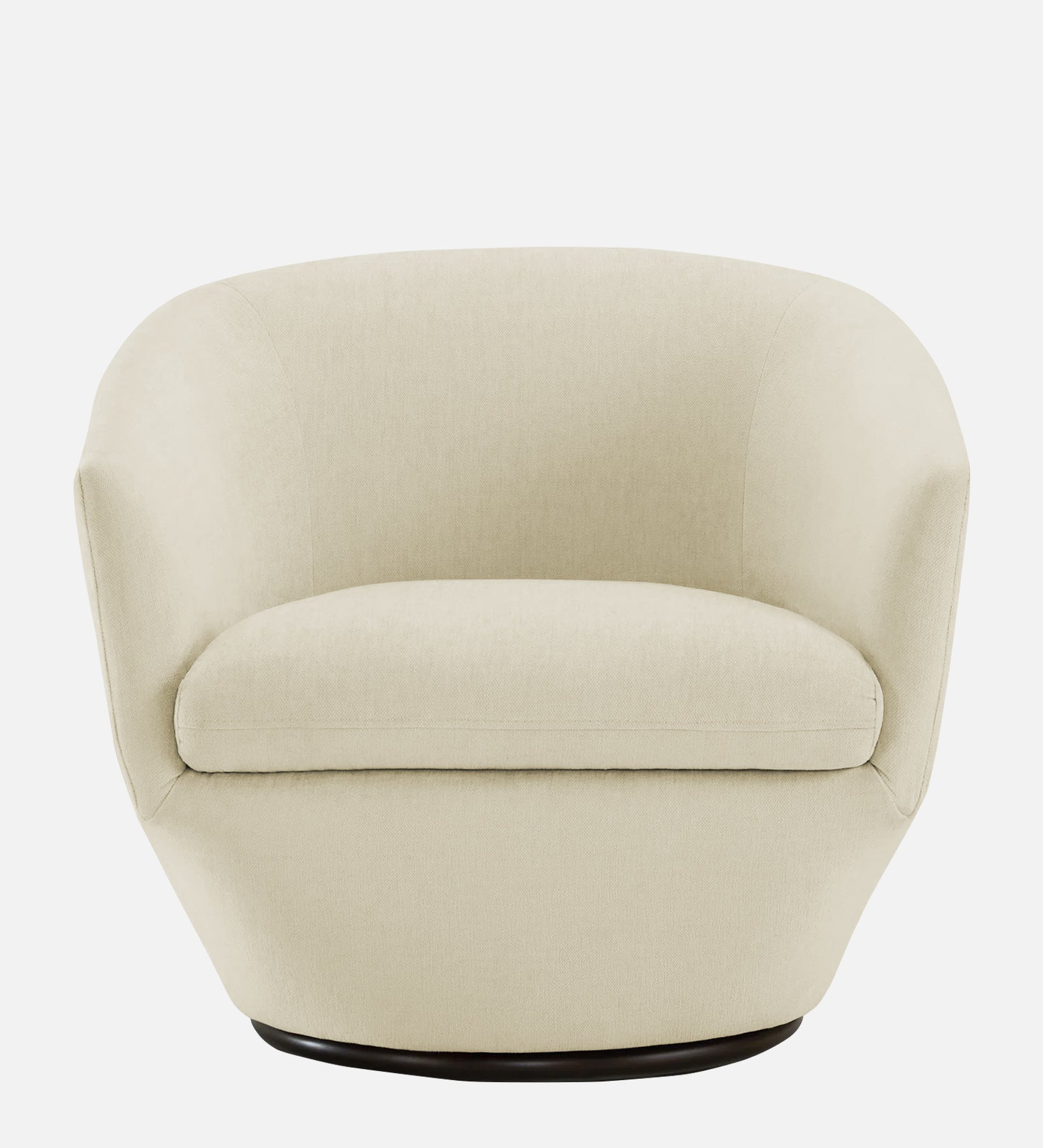 Haddie Velvet Swivel Chair In Warm White Colour - Febonic Living