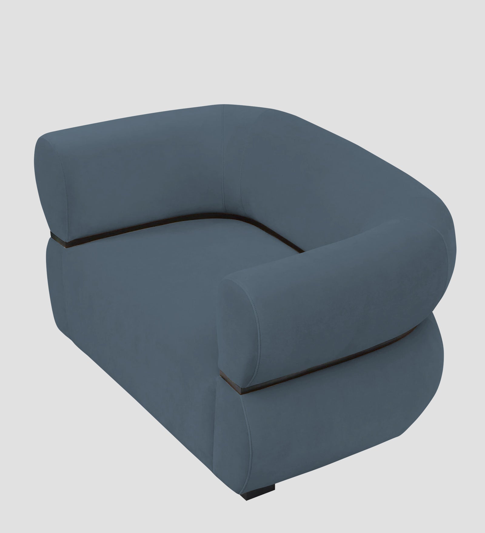 Kula Velvet 1 Seater Sofa In Oxford Blue Colour - Febonic Living