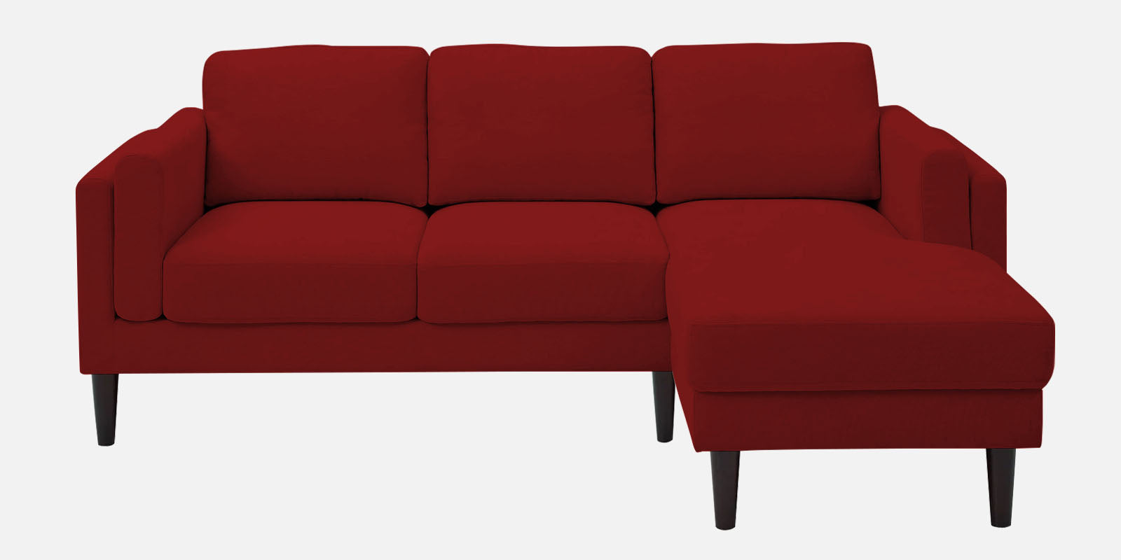 Creata Fabric LHS Sectional Sofa (2+Lounger) in Blood Maroon Colour by Febonic