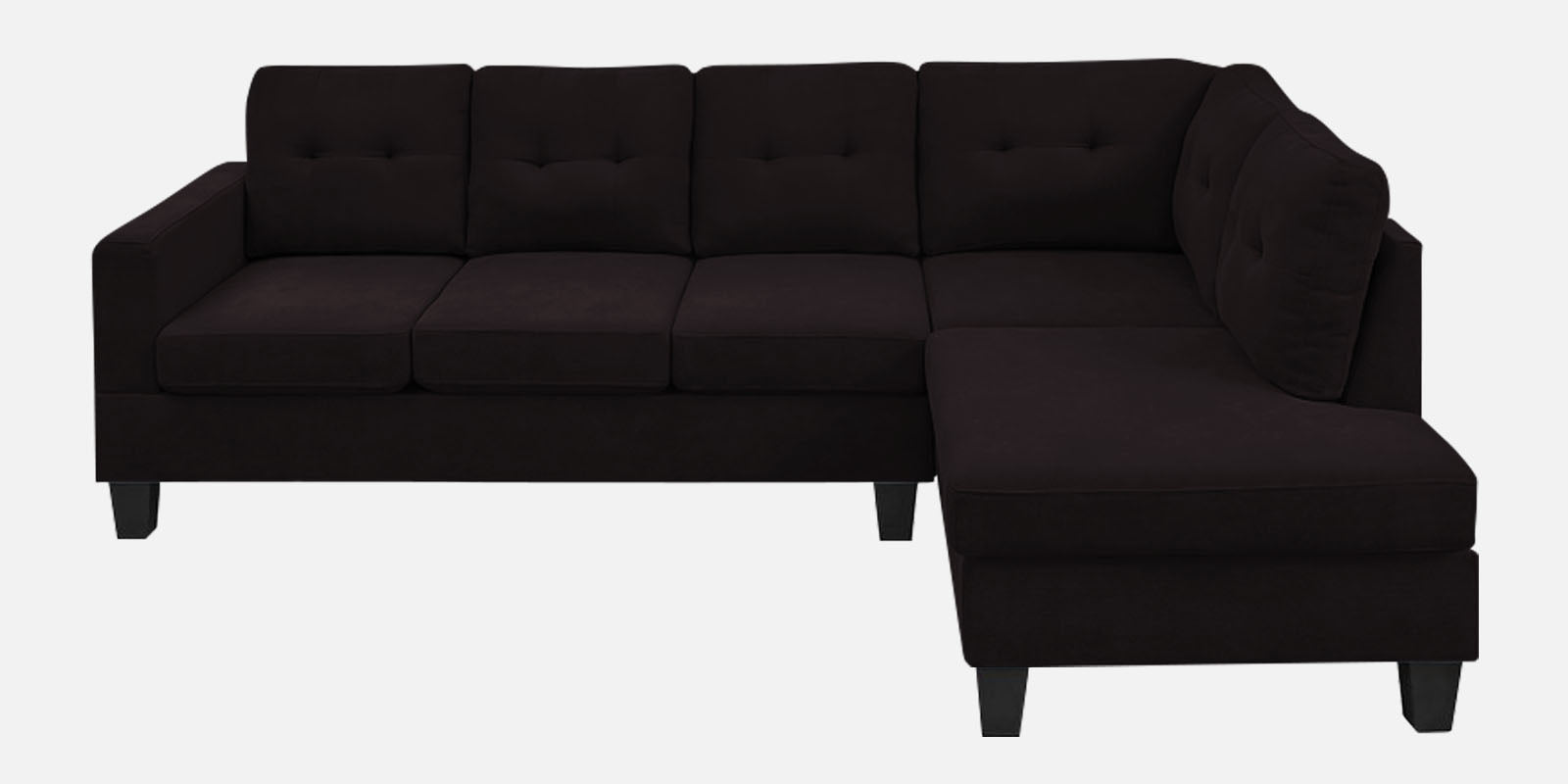Thomas Fabric LHS Sectional Sofa (3+Lounger) In Cara Brown Colour - Febonic Living