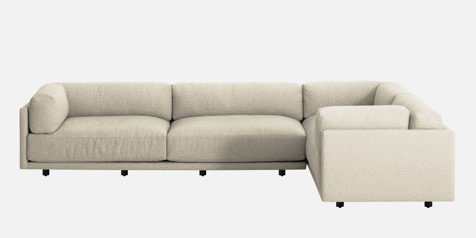 Nixon Fabric 6 Seater RHS Corner Sofa In Ivory Cream Colour - Febonic Living