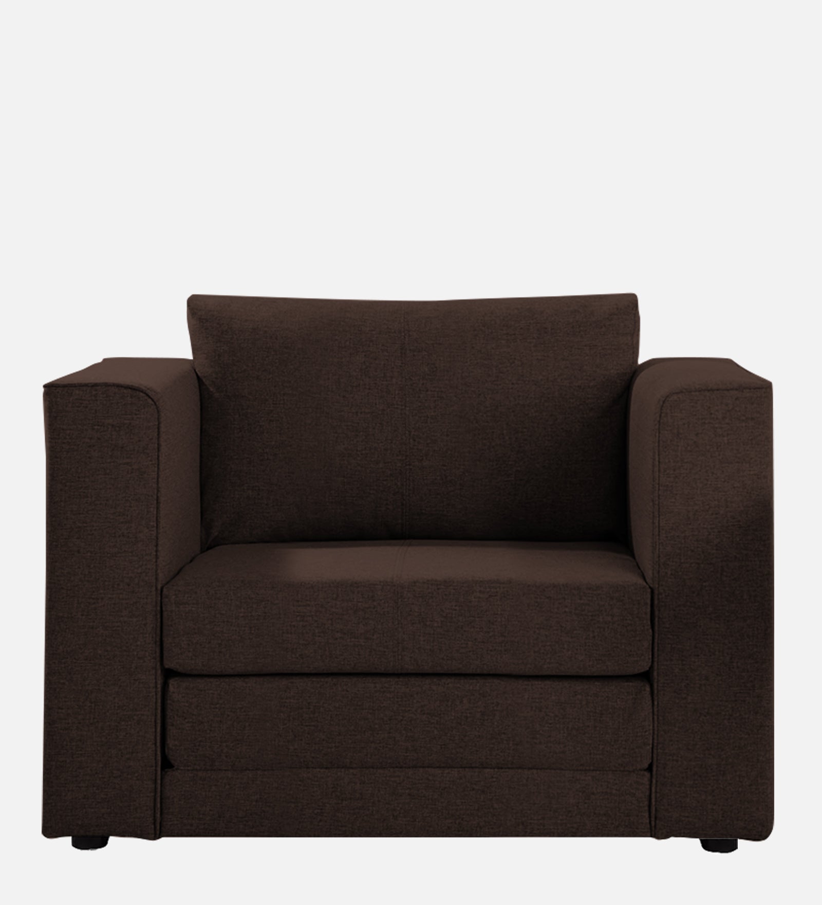 Kenia Fabric 1 Seater Foldable Sofa Cum Bed In Coffee Brown Colour - Febonic Living