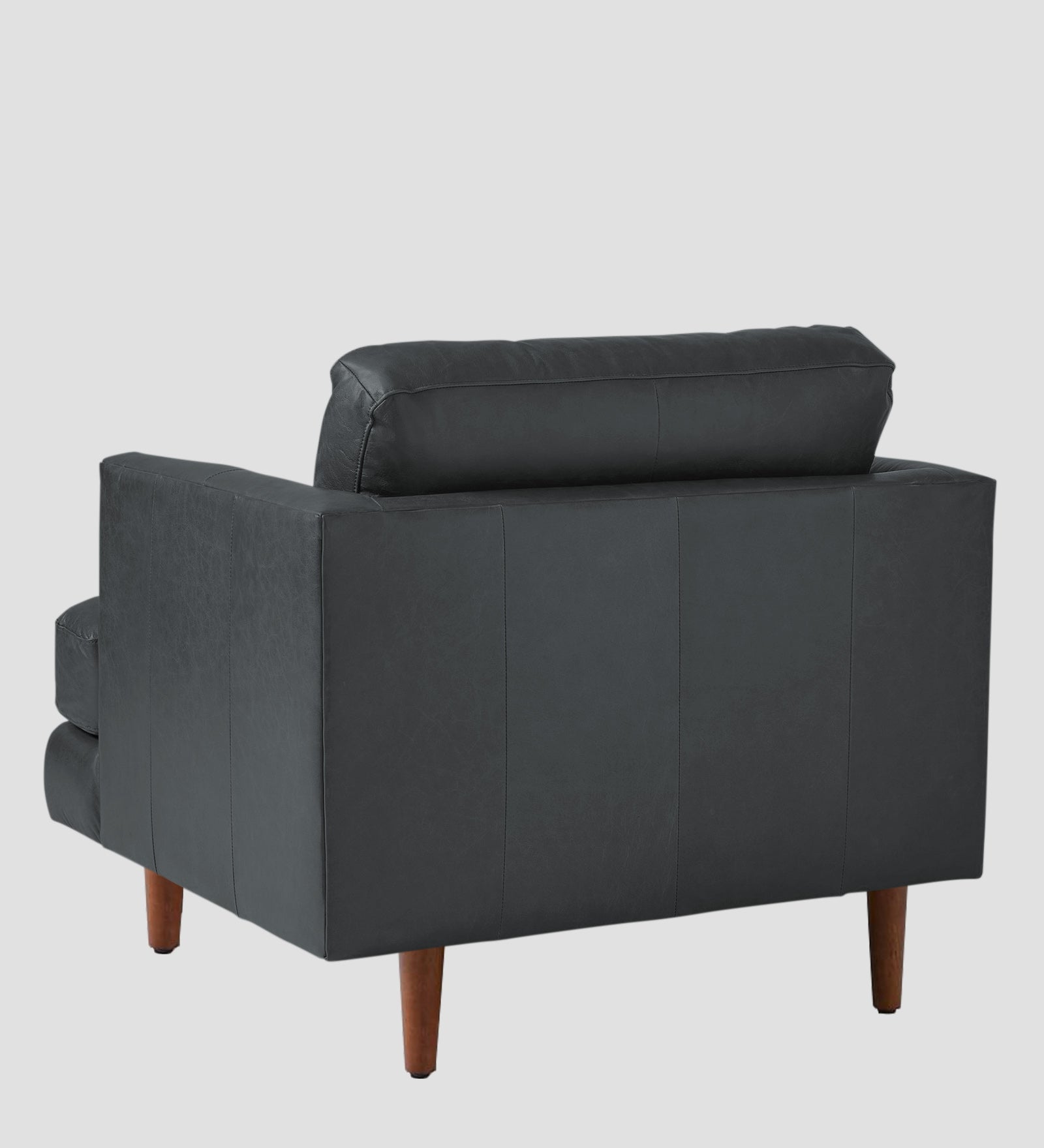 Sterio Leatherette 1 Seater Sofa In Pepper Grey Colour - Febonic Living