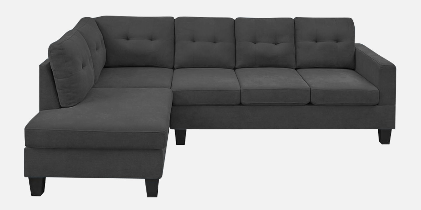 Thomas Fabric RHS Sectional Sofa (3+Lounger) In Charcoal Grey Colour - Febonic Living