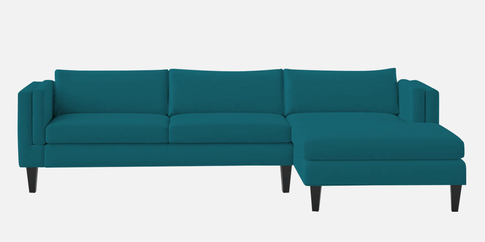 Jasper Velvet LHS Sectional Sofa (3+Lounger) In Pine green Colour - Febonic Living