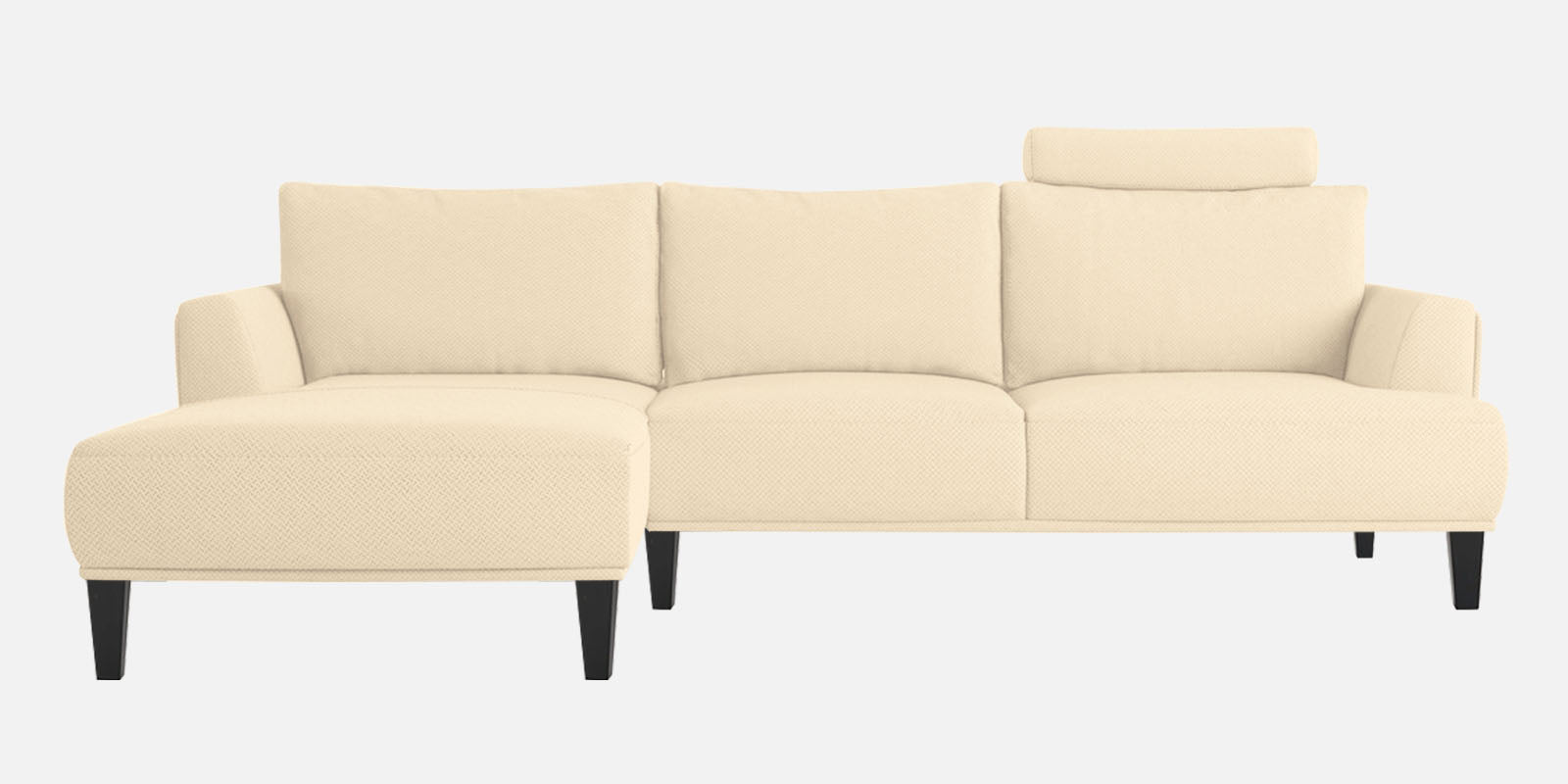 Como Fabric RHS Sectional Sofa (3+Lounger) In Ivory Beige Colour - Febonic Living