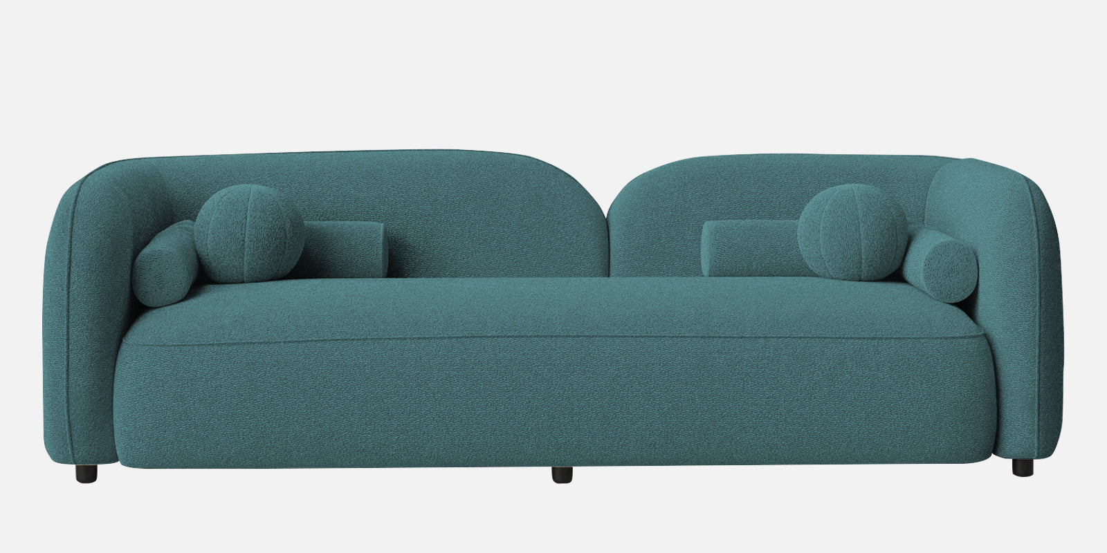 Corny Boucle Fabric 3 Seater Sofa In Ocean Blue Colour - Febonic Living