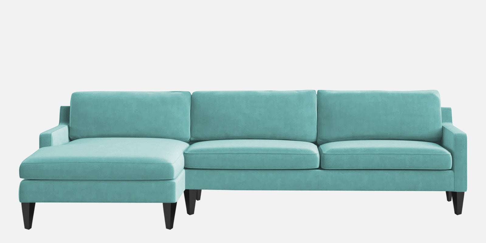 Jones Velvet RHS Sectional Sofa (3+Lounger) In Barmunda Aqua Colour - Febonic Living