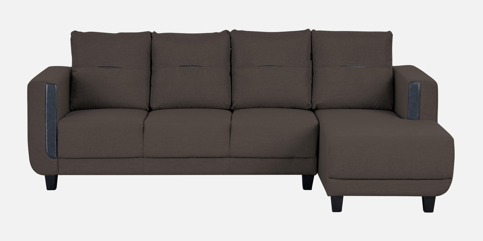 Perry Fabric LHS Sectional Sofa (3+Lounger) In Caspa Brown Colour - Febonic Living
