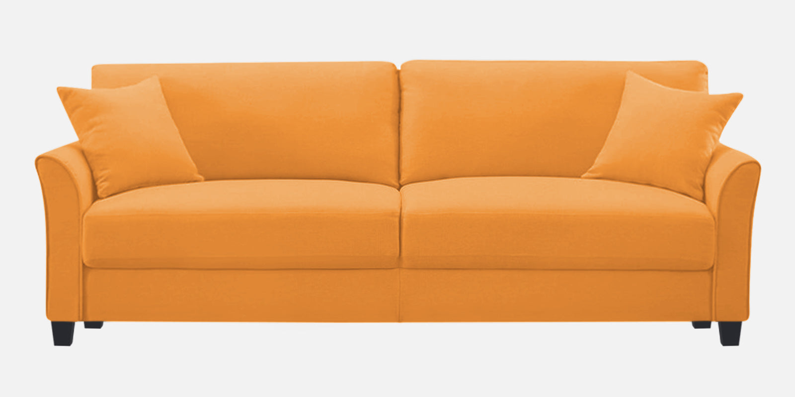 Daroo Velvet 3 Seater Sofa In Tangerine Orange Colour - Febonic Living