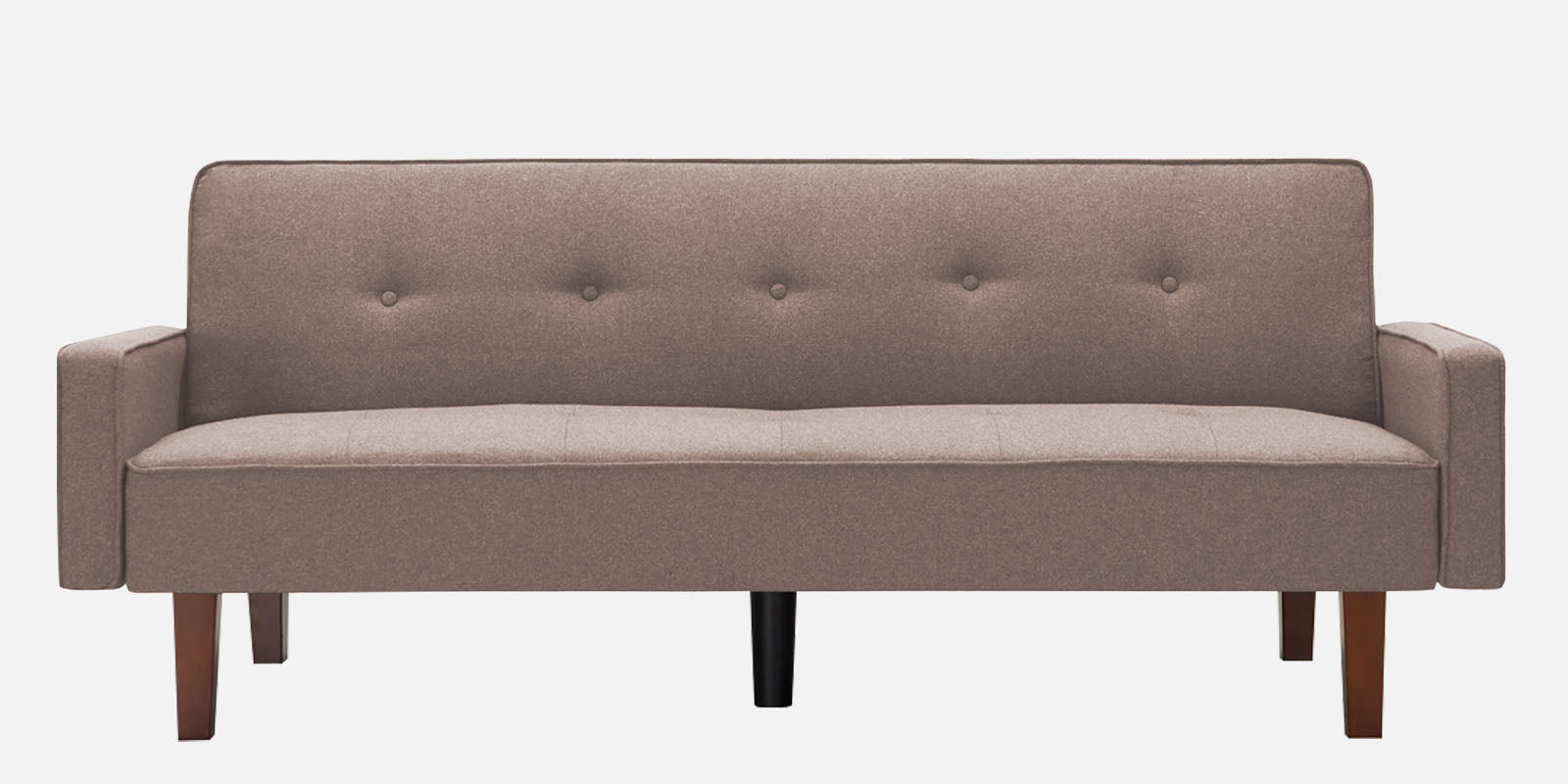 Nebia Fabric 3 Seater Convertible Sofa Cum Bed In Kadhi Beige Colour - Febonic Living