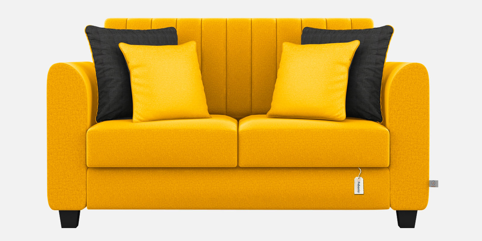 Cosmic Fabric 2 Seater Sofa In Bold Yellow Colour - Febonic Living