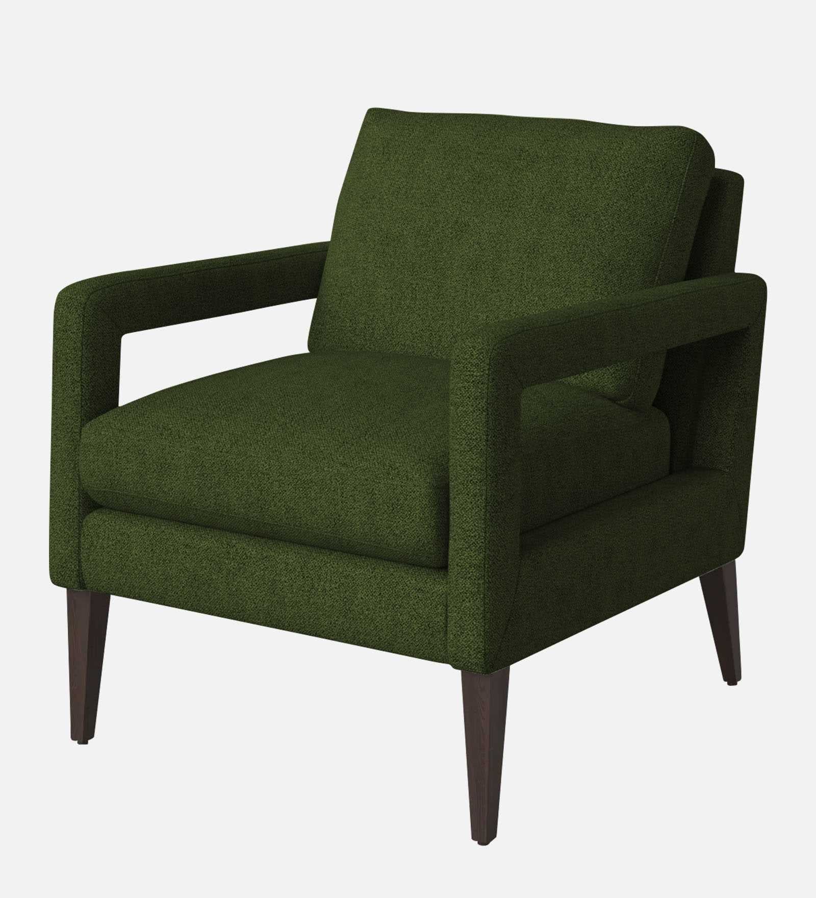Olsen Fabric Arm Chair In Olive Green Colour - Febonic Living
