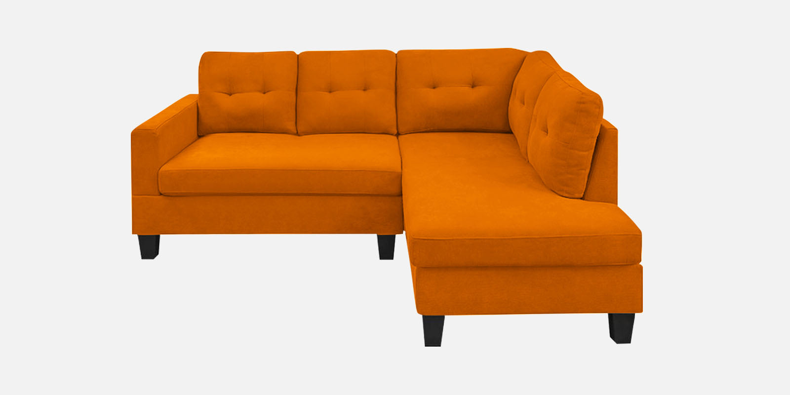 Thomas Fabric LHS Sectional Sofa (2+Lounger) In Vivid Orange Colour - Febonic Living