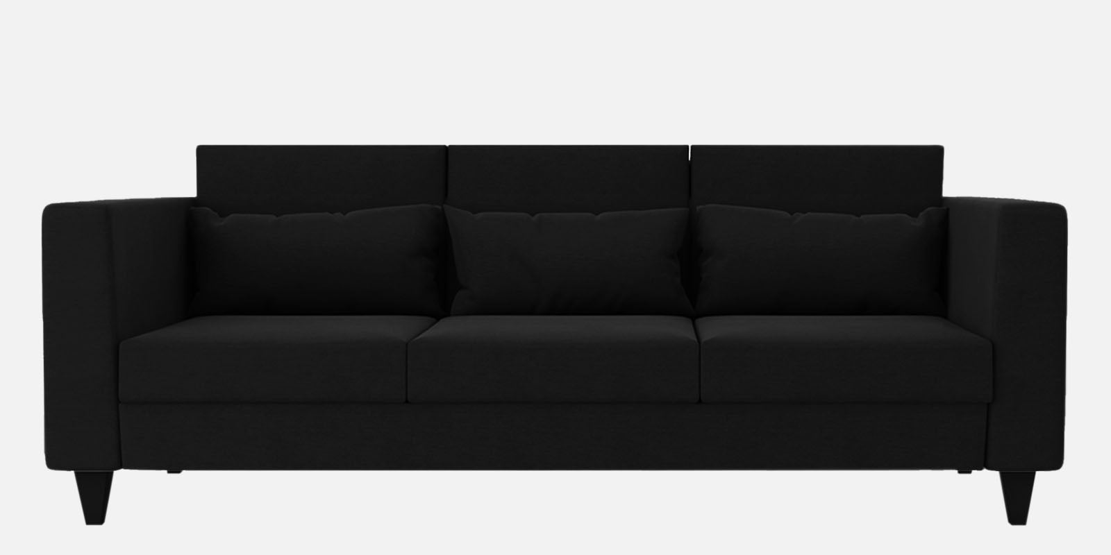 Nipul Fabric 3 Seater Sofa In Zed Black Colour - Febonic Living