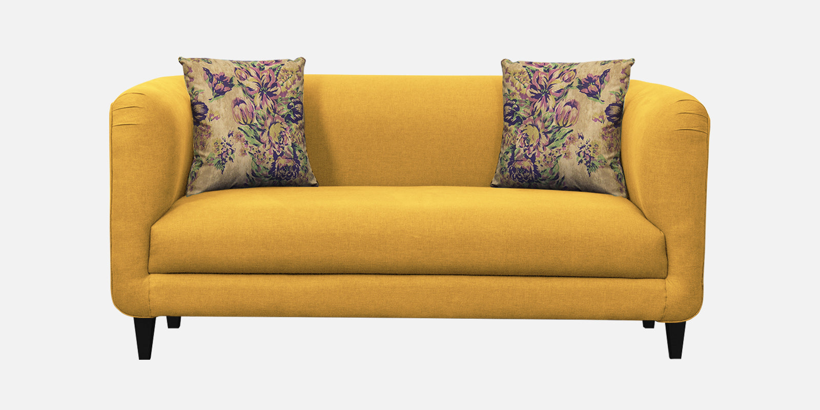 Niki Fabric 2 Seater Sofa In Bold Yellow Colour - Febonic Living