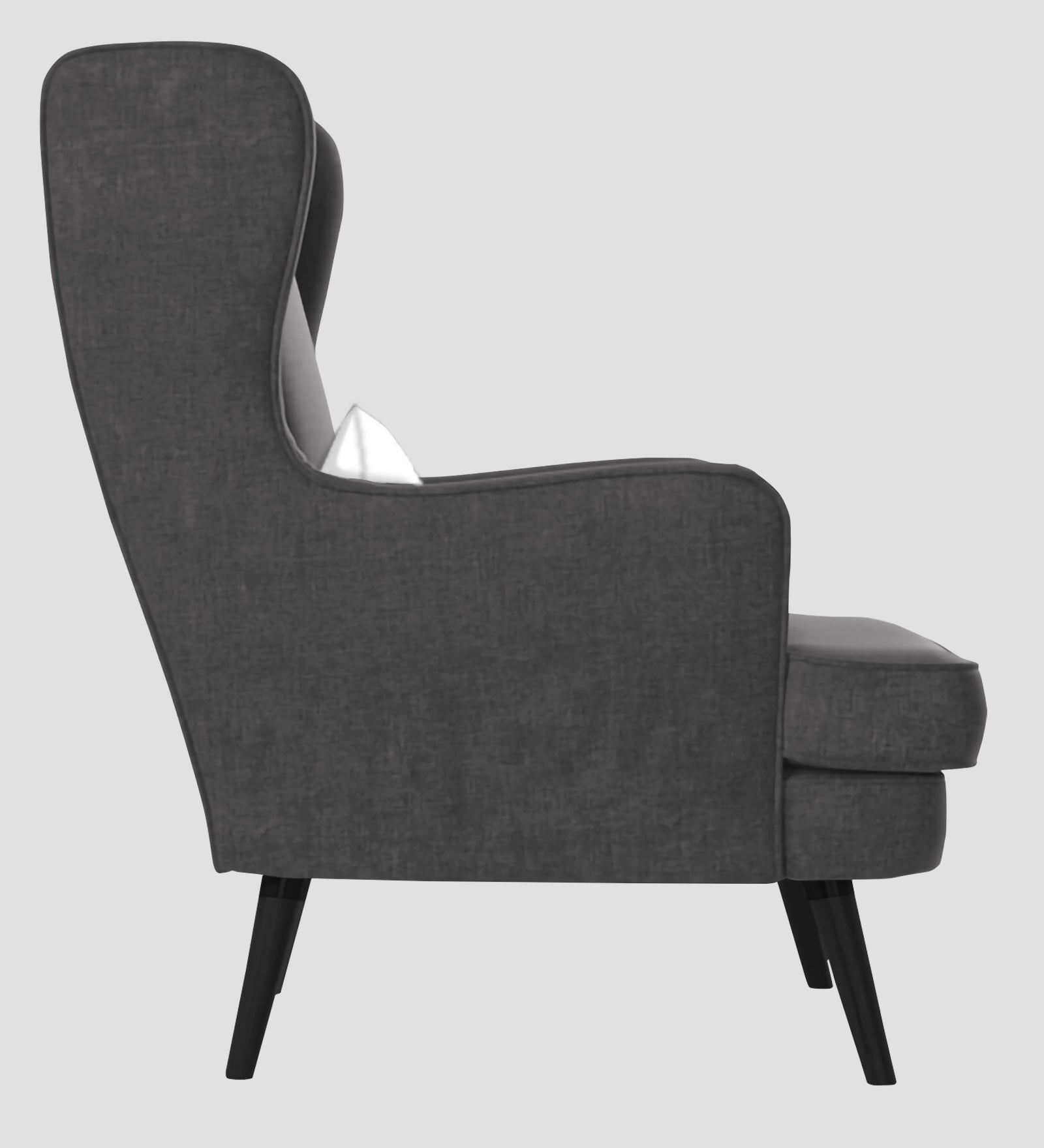 Niya Velvet Wing Chair In Davy Grey Colour - Febonic Living