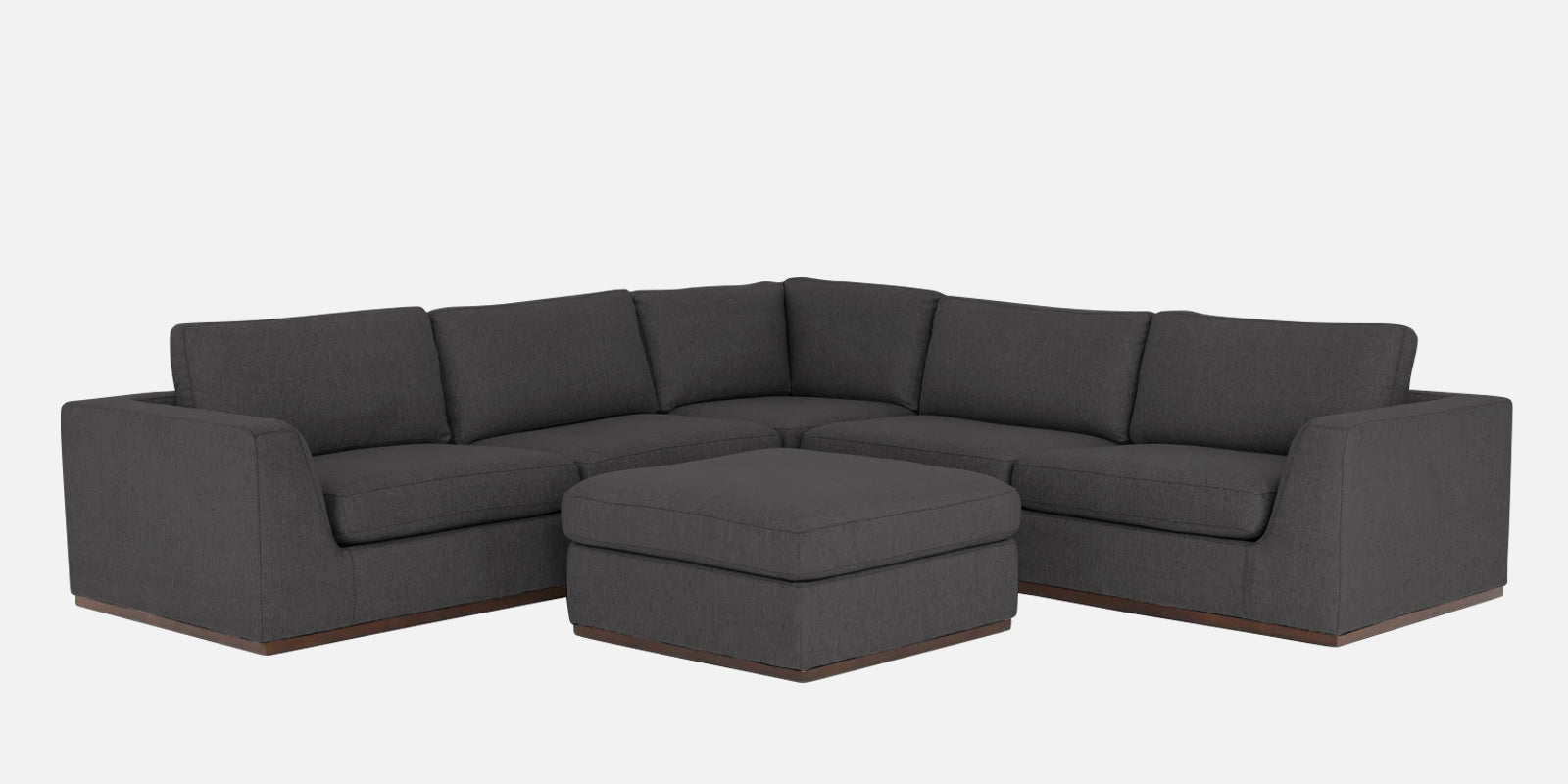 Freedom Velvet 6 Seater RHS Corner Sofa In Davy Grey Colour With Ottoman - Febonic Living