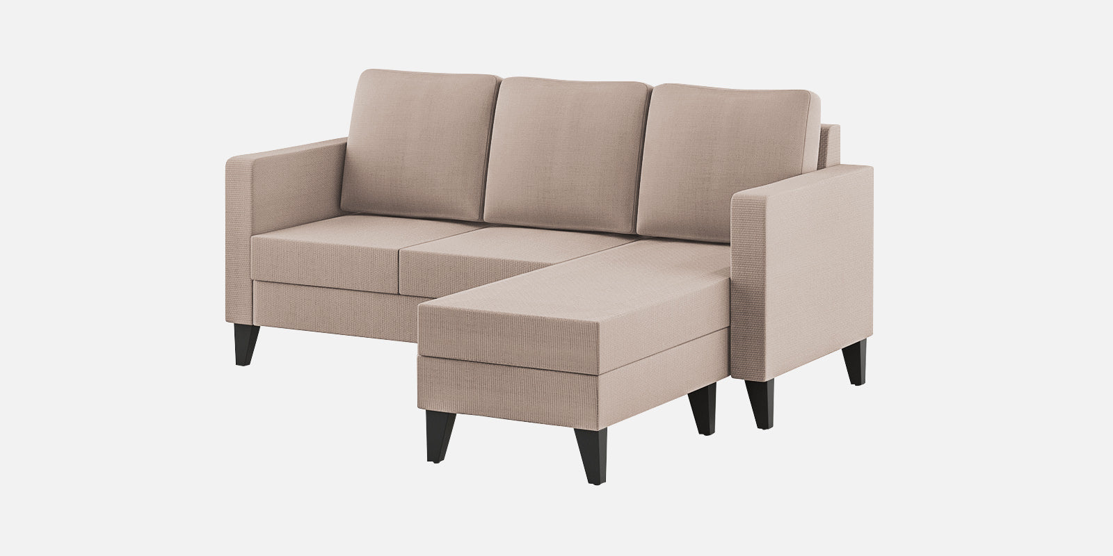 Nori Fabric LHS Sectional Sofa (2+Lounger) In Kadhi Beige Colour - Febonic Living