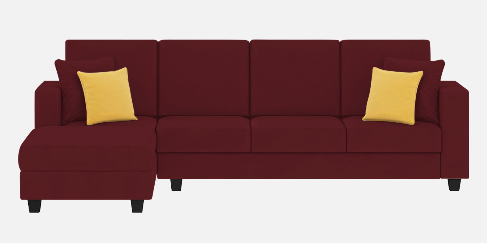 Nabi Fabric RHS Sectional Sofa (3+Lounger) In Blood Maroon Colour - Febonic Living