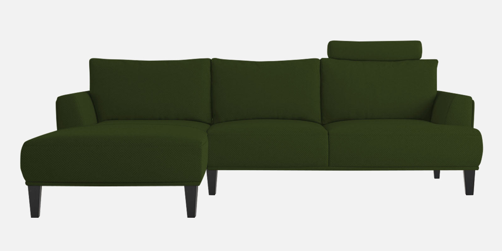 Como Fabric RHS Sectional Sofa (3+Lounger) In Light Green Colour - Febonic Living