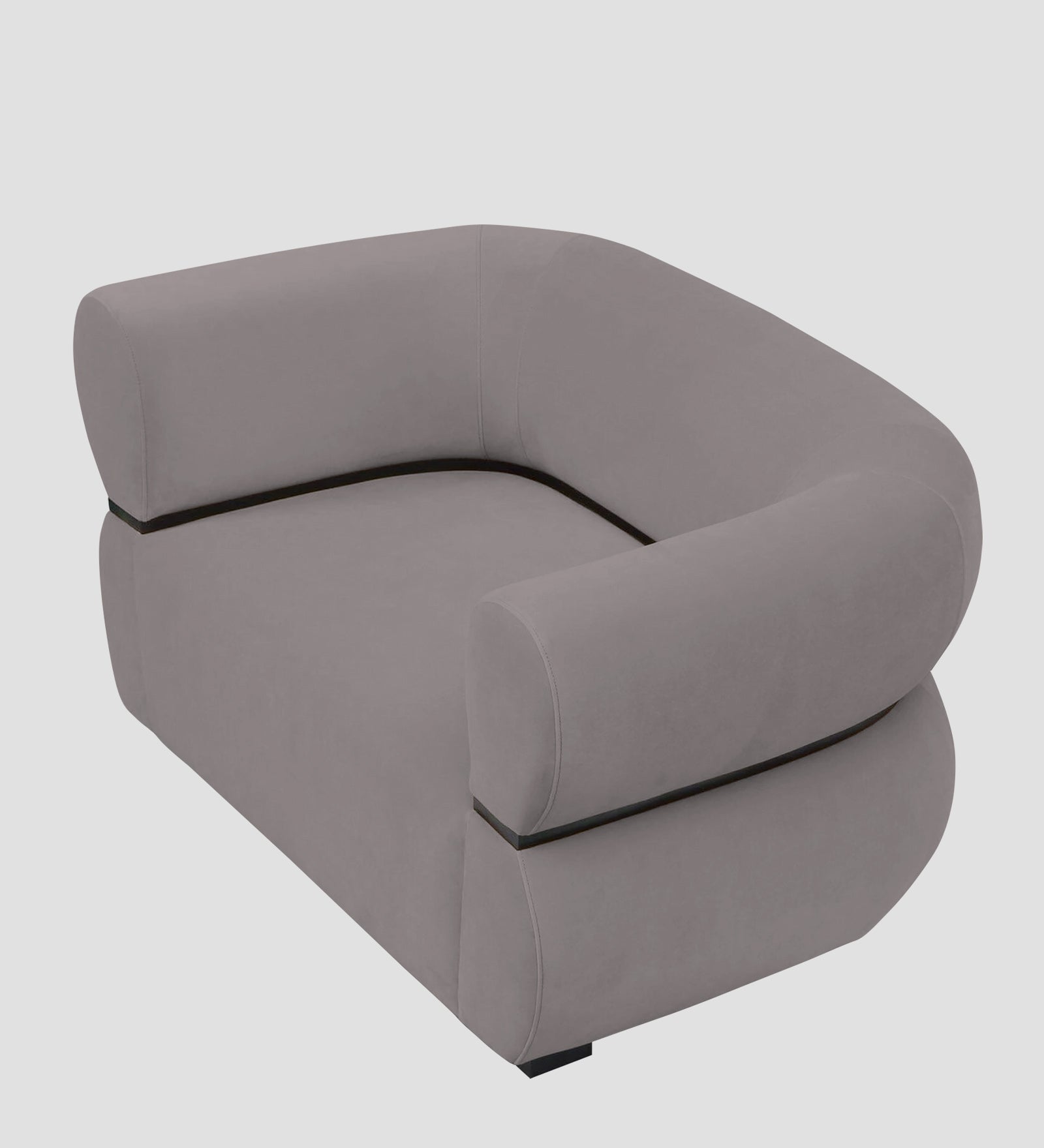 Kula Velvet 1 Seater Sofa In Pearl Grey Colour - Febonic Living