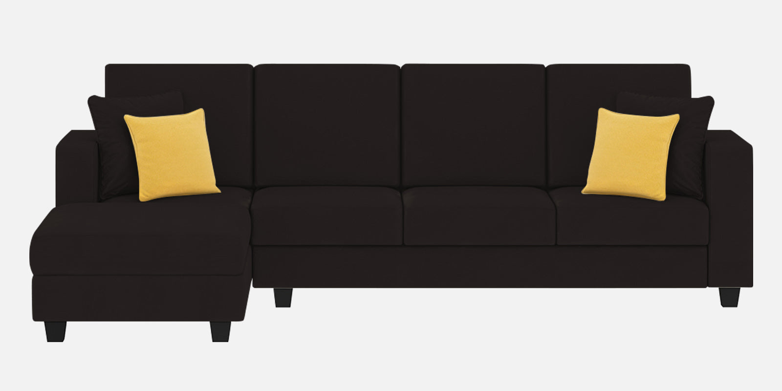 Nabi Fabric RHS Sectional Sofa (3+Lounger) In Cara Brown Colour - Febonic Living