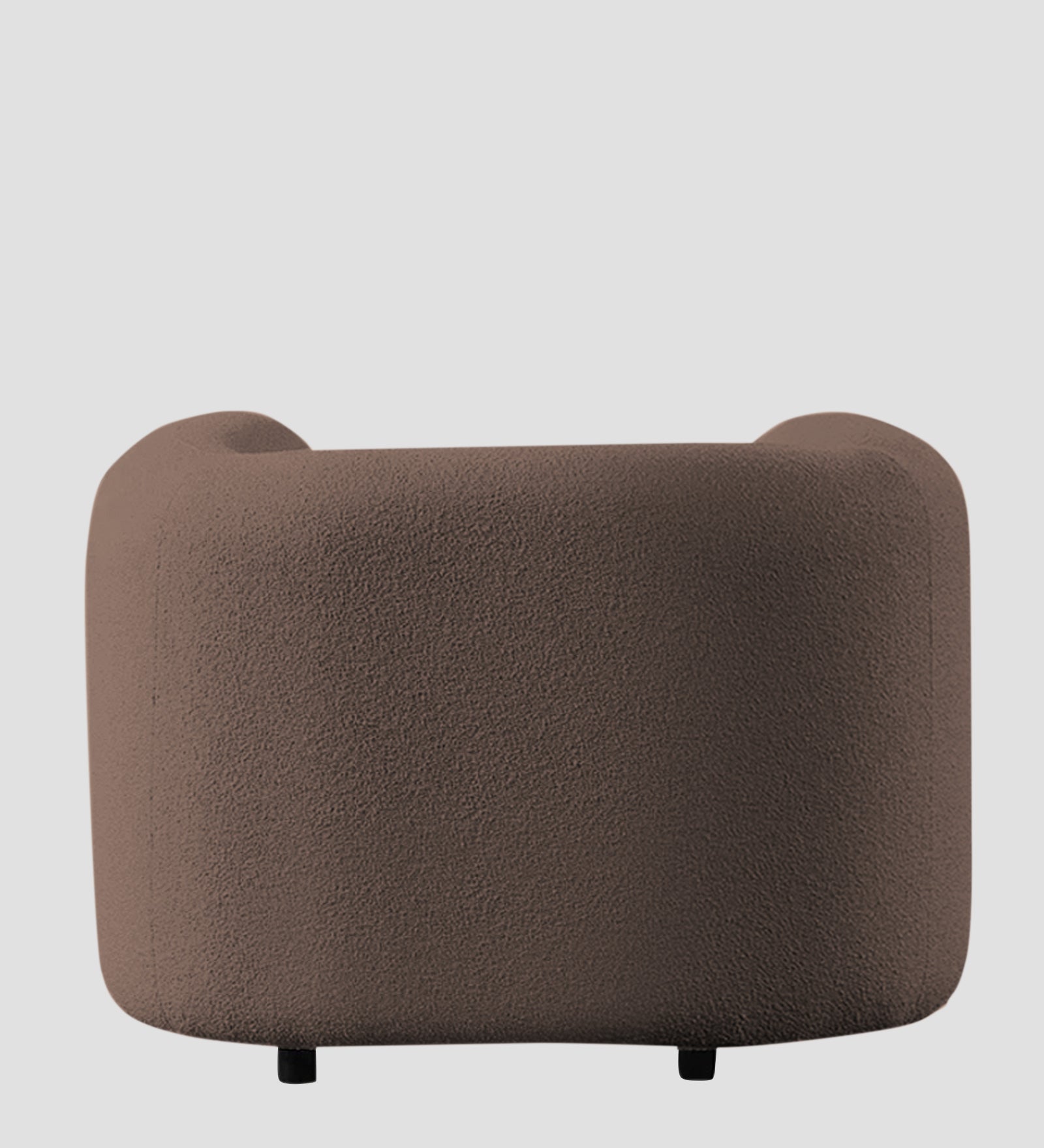 Corny Boucle Fabric 1 Seater Sofa In Truffle Brown Colour - Febonic Living
