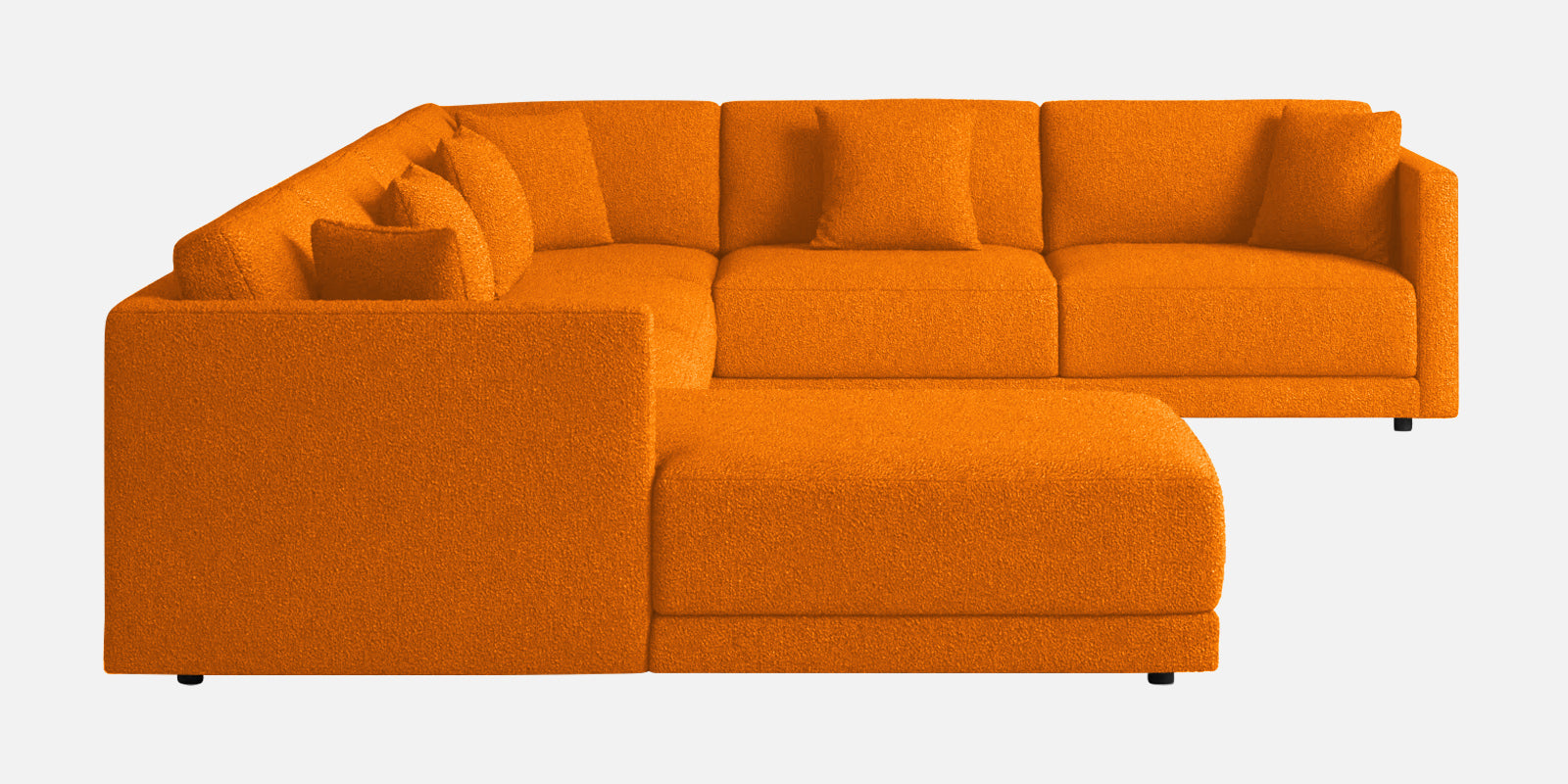 Carlin Fabric RHS 8 Seater Sectional Sofa In Vivid Orange Colour - Febonic Living
