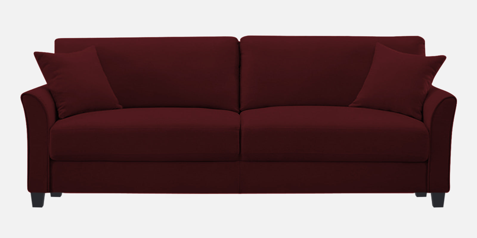Daroo Velvet 3 Seater Sofa In Blood Maroon Colour - Febonic Living