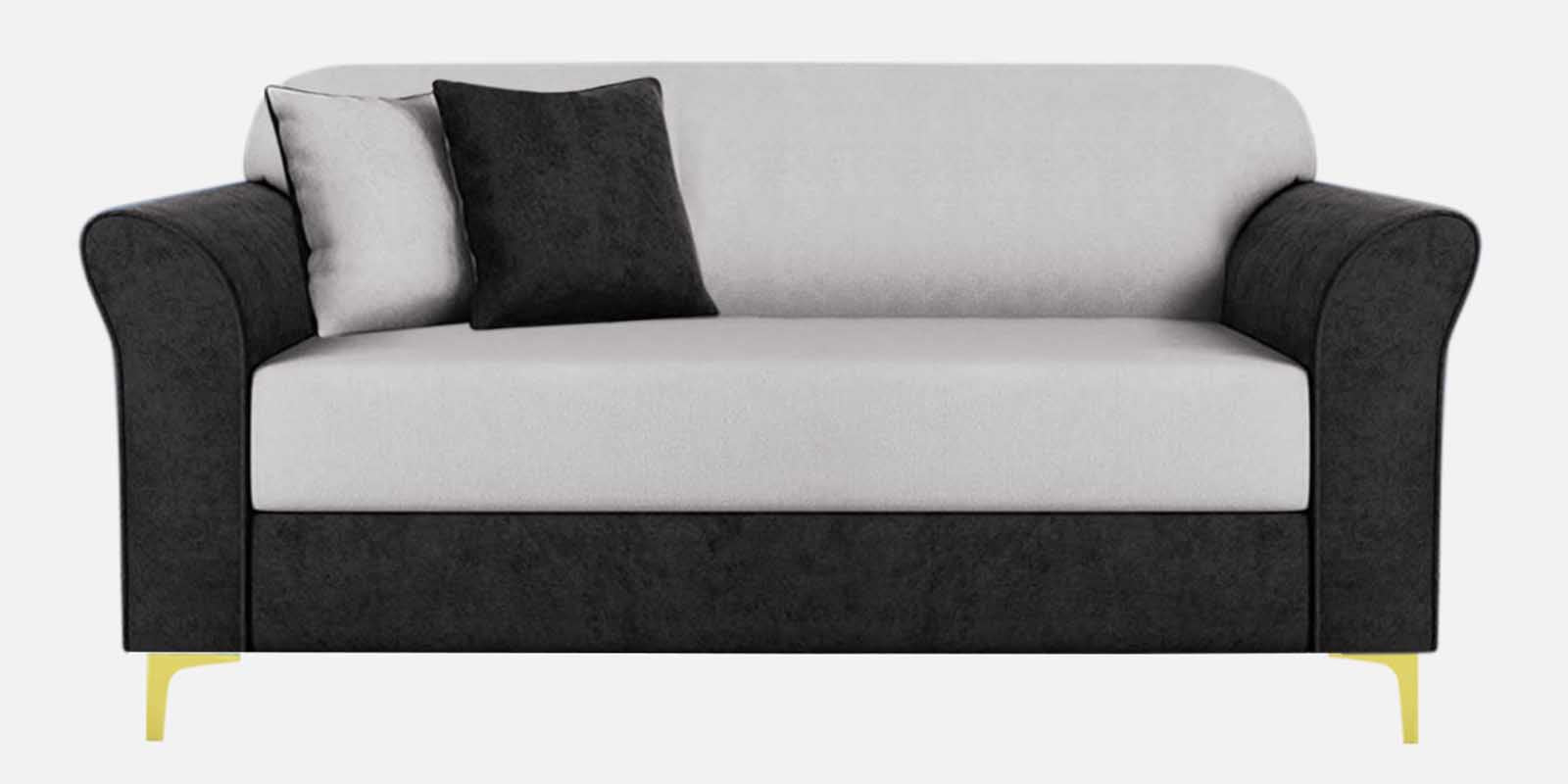 Jordan Velvet 2 Seater Sofa In Adam Black And Concreate Grey Colour - Febonic Living