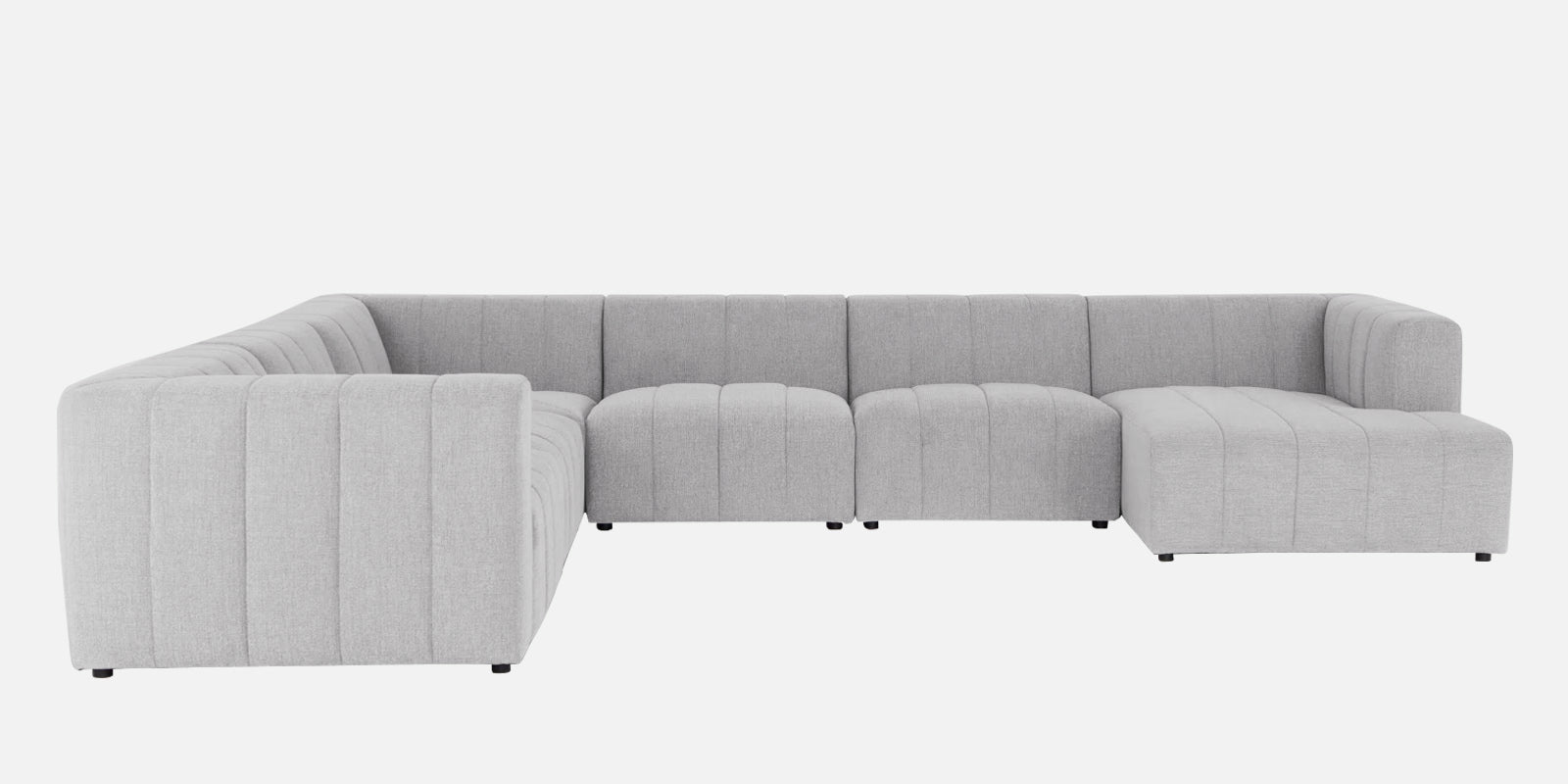 Damo Fabric LHS 8 Seater Corner Sofa In Lit Grey Colour - Febonic Living