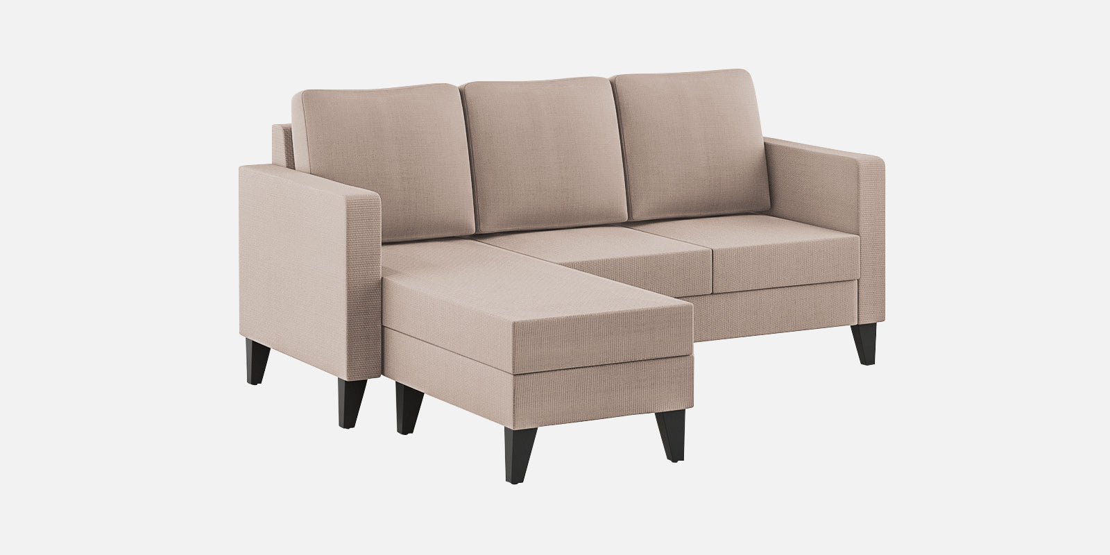 Nori Fabric RHS Sectional Sofa (2+Lounger) In Kadhi Beige Colour - Febonic Living