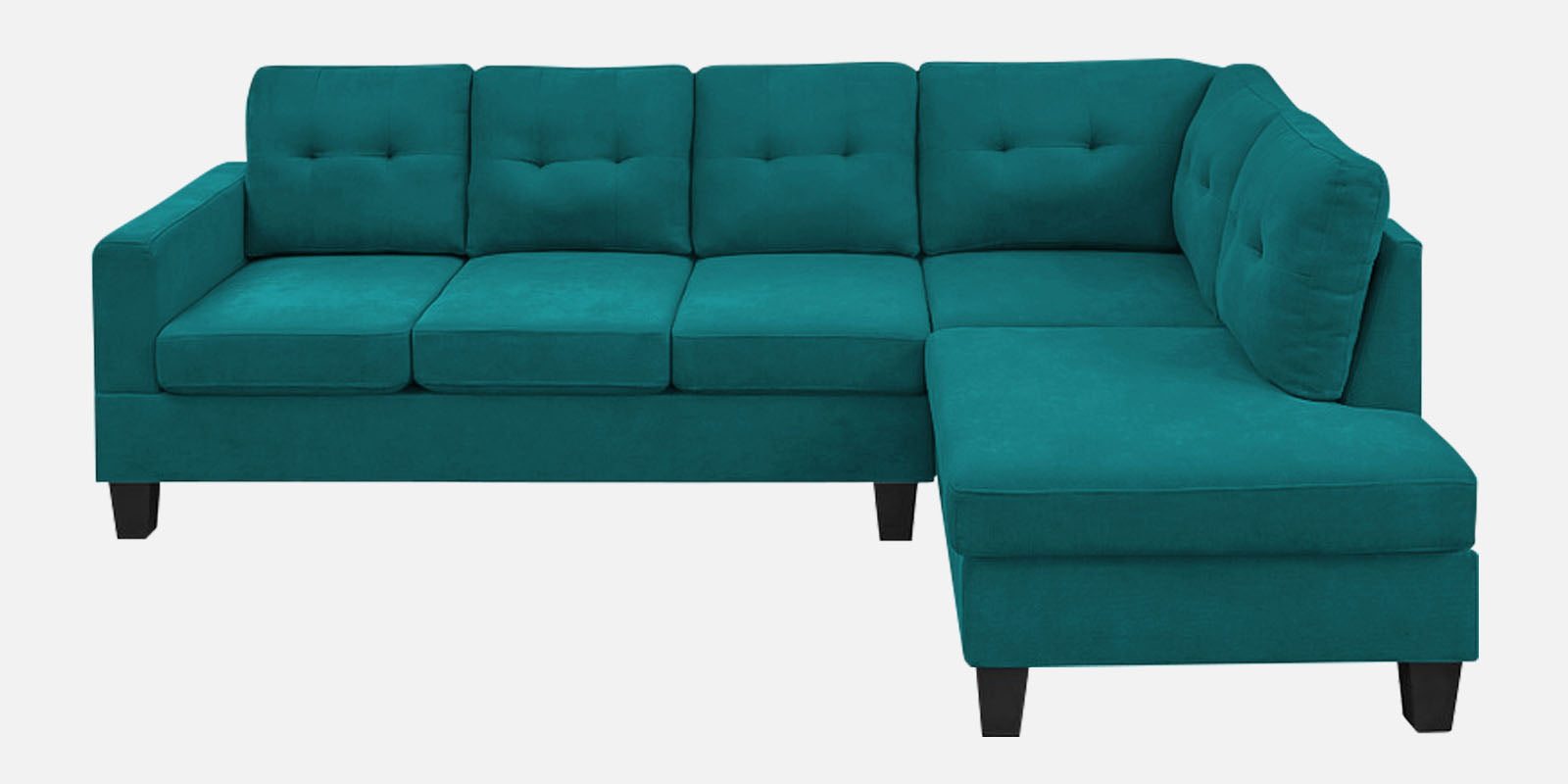 Thomas Fabric LHS Sectional Sofa (3+Lounger) In Sea Green Colour - Febonic Living