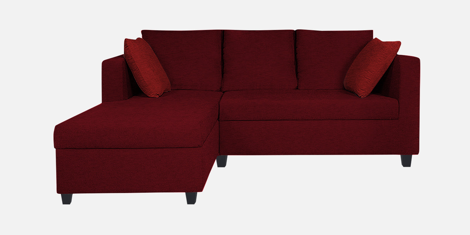 Nebula Fabric RHS Sectional Sofa (2+Lounger) In Ruby Red Colour - Febonic Living